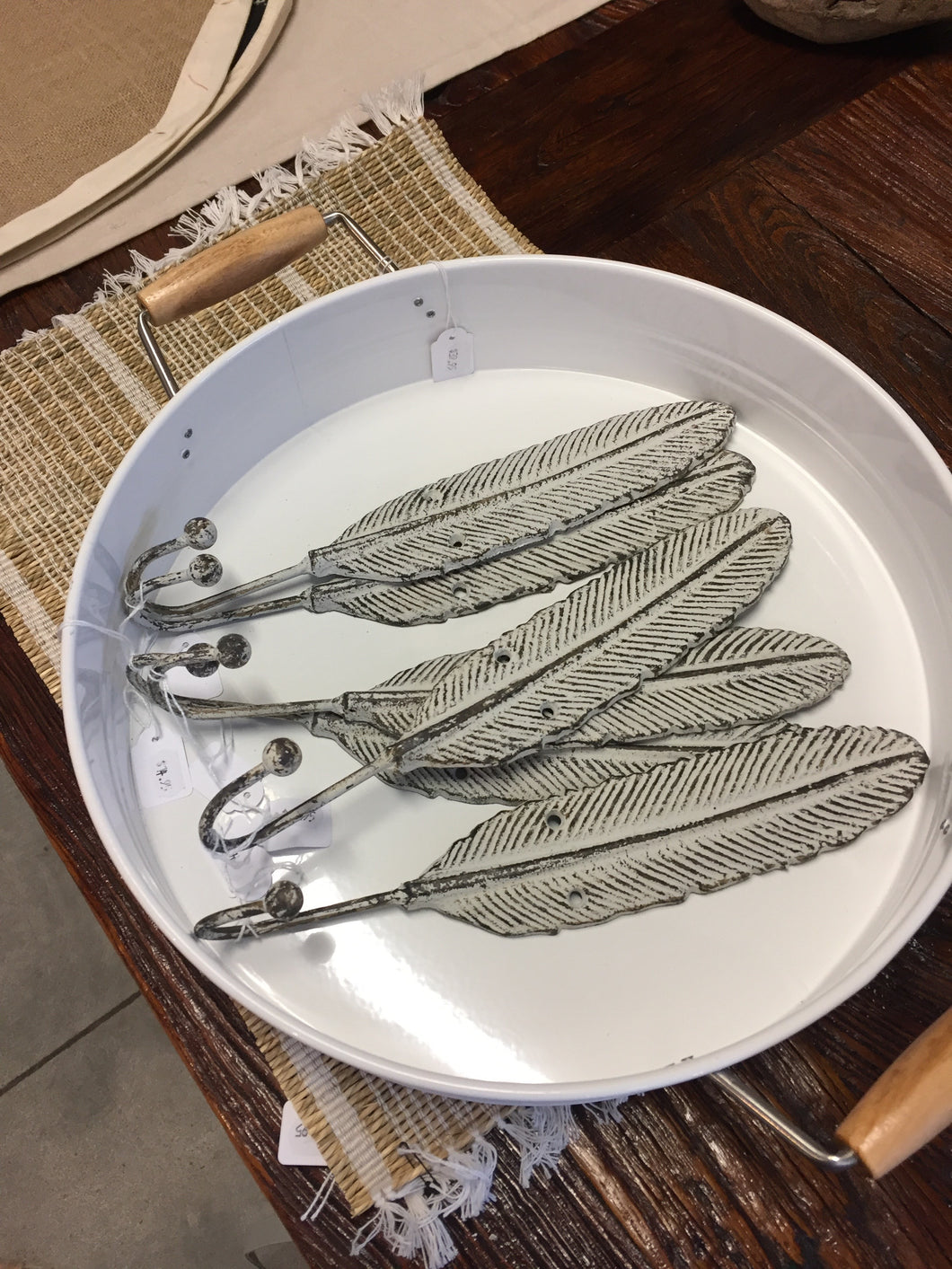 'Feather' wrought iron hook