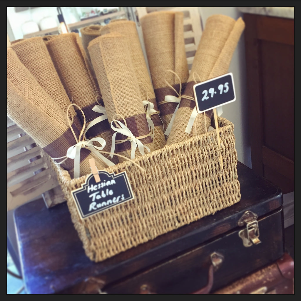 Hessian table runners At Home With Sunny