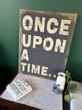 'Once Upon A Time' painted hessian canvas