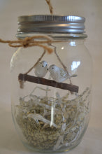 Hanging birds in a jar