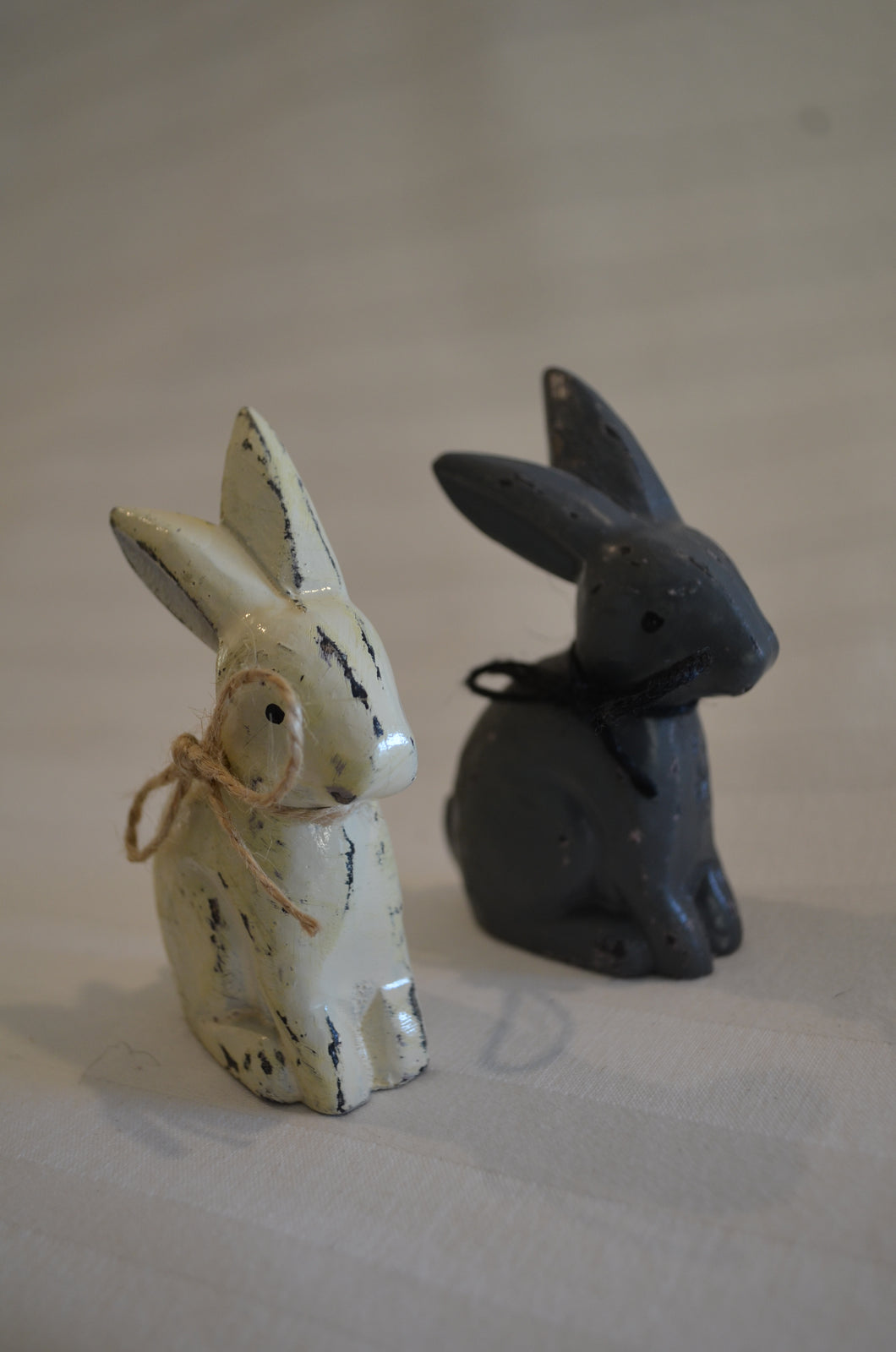 Miniature wooden bunnies