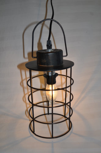 Cage-style hanging lantern light