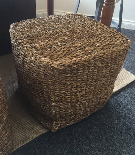 Natural rattan pouf